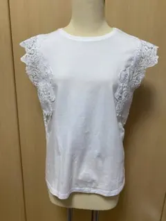 GU レース袖ノースリーブ ホワイト（L）