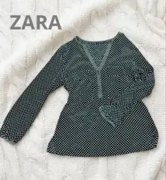 ZARA ザラ　ドット柄ブラウス　シャツ