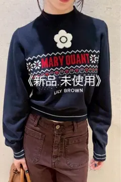 LILY BROWN×MARY QUANTジャガードロゴニットトップス