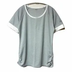 Kappa カッパ レディース トレーニング半袖Tシャツ ボーダー柄 サイズLのサムネイル