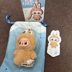 ラブブ PIN FOR LOVE シリーズぬいぐるみペンダント イニシャル S