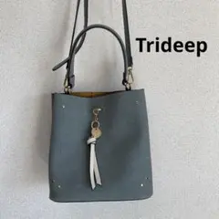 2way ショルダーバッグ タッセル付き グレー　トライディープ　アネモネ