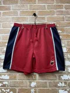 90s FILA フィラ　ハーフパンツ　メッシュパンツ　赤　ワンポイント