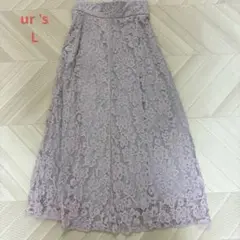 【最終価格】ur’s レースフレアスカート Lサイズ パープル