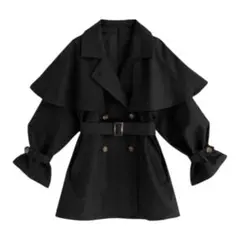 完売品❤️グレイル❤️マルチWayケープカラーベルト付きトレンチコート フリー黒 春