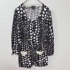 TOPSHOP kate moss ハート柄 七分袖カーディガン　薄手のサムネイル