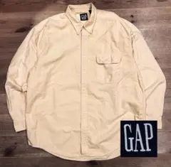 シャツ 古着 90s OLD GAP オールド・ギャップ 黄色 XL 無地