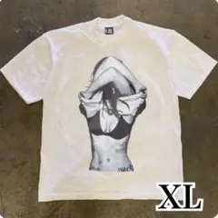 グラフィックTシャツ ストリート メンズ　Y2K opium 半袖 白　XL