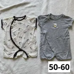 SNOOPY 前開き　半袖ロンパース　50〜60cm 2着