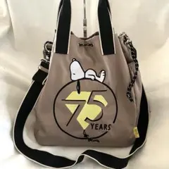 PEANUTS75周年 スヌーピー 2WAY トートバッグ ショルダーバッグ