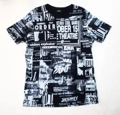 ディーゼル　DIESEL　半袖Tシャツ　黒M　全面プリント