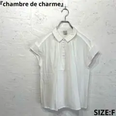 【chambre de charme】刺繍襟付きフレンチスリーブブラウス　Fのサムネイル