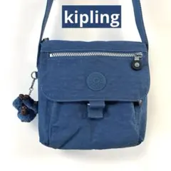 美品☆【kipling】ショルダーバッグ チャーム付 ブルーのサムネイル