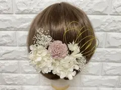 髪飾り 成人式 ヘッドドレス 和装 振袖 ウェディング ドライフラワー 水引き