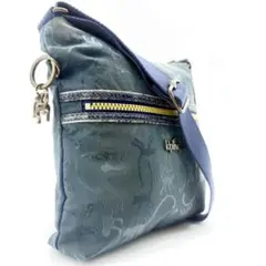 Kipling　ショルダーバック　ナイロン　モンキーチャーム　ブルー