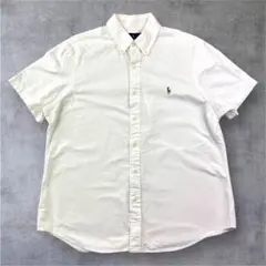 極美品✨現行QRタグ ポロラルフローレン 半袖 オックスフォードシャツ 白