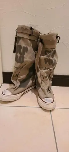 サマーブーツ♥️スニーカーブーツ★ペイント★ユーズド加工★24.5㎝