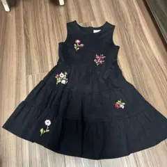 kate spade 黒刺繍ノースリーブワンピース 140