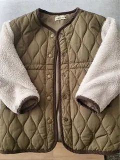 キッズ オリーブグリーン キルティングジャケット