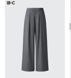 極美品★UNIQLO C ★幻のタックワイドパンツ ストライプ S