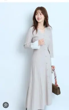 【新品タグ付き】JUSGLITTY リブニットワンピース