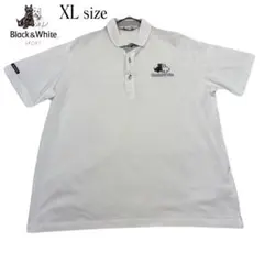 美品　Black&White ポロシャツ　ロゴ　 XLサイズ ホワイト　春夏