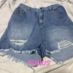 PUNYUS ダメージデニムショートパンツ　size 3