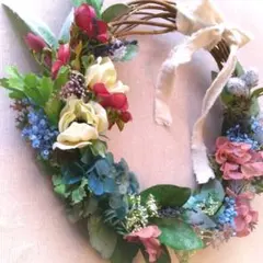 お値下げ♪ウェディング　リースブーケ&ブートニア①
