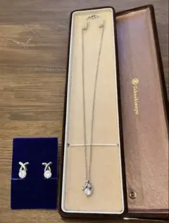 【まとめ販売】ネックレス＆イヤリングセット 箱付き アクセサリー シルバー系