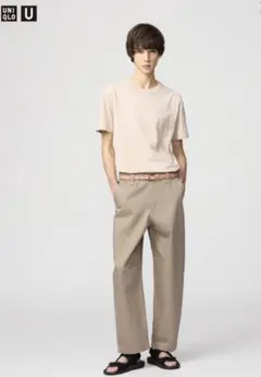 UNIQLO ワイドフィットチノ　35 BROWN サイズ79試着のみ