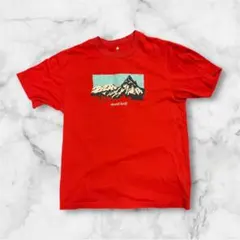 mont-bell モンベル 山のグラフィック Tシャツ レッド Lサイズ