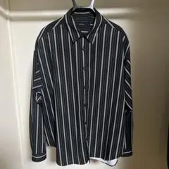 RAGEBLUE 長袖シャツ L ブラック/ホワイトストライプ
