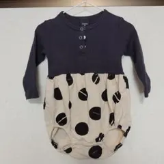 ネイビー・ドット柄ロンパース　80cm