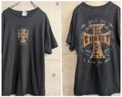KERUSSO　黒　プリントTシャツ　クリスチャン　十字架　00s