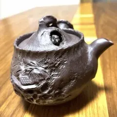 萬古焼 豊山 飛び出し急須 陶器 彫刻