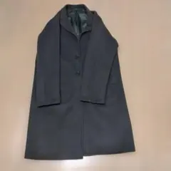 ダークグレー チェスターコート ウール混合