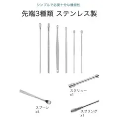 ステンレス製耳かきセット 6種類