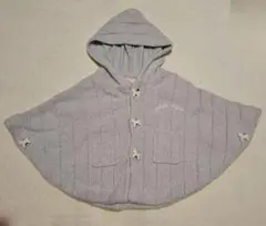 グレー フード付きポンチョ 70-80サイズ