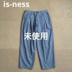 未使用 イズネス タック トラウザーズ イージーパンツ ブルー系