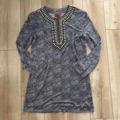 TORY BURCH トリーバーチ ビジュー装飾 シルク トップス ブラウスXSのサムネイル