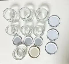 空き瓶 7個 大・中まとめ売りアヲハタジャム 桃屋ガラス保存容器 ハンドメイド