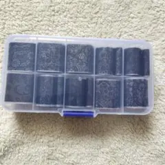 ブラックフラワーパターン ネイルシールセット 10個入り