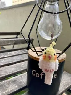 【モフモフキーホルダー】オカメインコ◆ルチノー