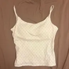 H＆M インテグラルブラコットンキャミトップス ドット柄 Mサイズ