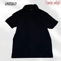 2138.ユニクロ/半袖ポロシャツ【M】ブラック/定番安定/ユニセックス