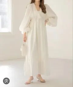 カシュクールワンピース 長袖