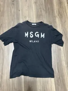 MSGM 黒 Tシャツ ロゴプリント