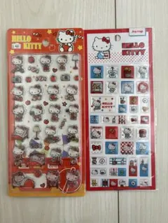 海外公式ハローキティタイル風シールとキティちゃんシール2枚セット