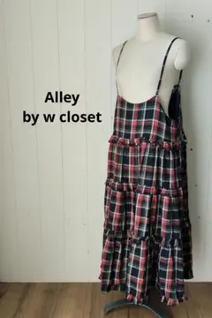 Alley by w closet フリル チェック柄ティアード キャミワンピ