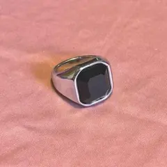 メンズ　ステンレス　リング　黒　13号